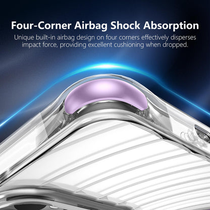 For Galaxy S25 Ultra 5G Wave Pattern Air Cushion Corners Shockproof Magnetic Phone Case(Purple)