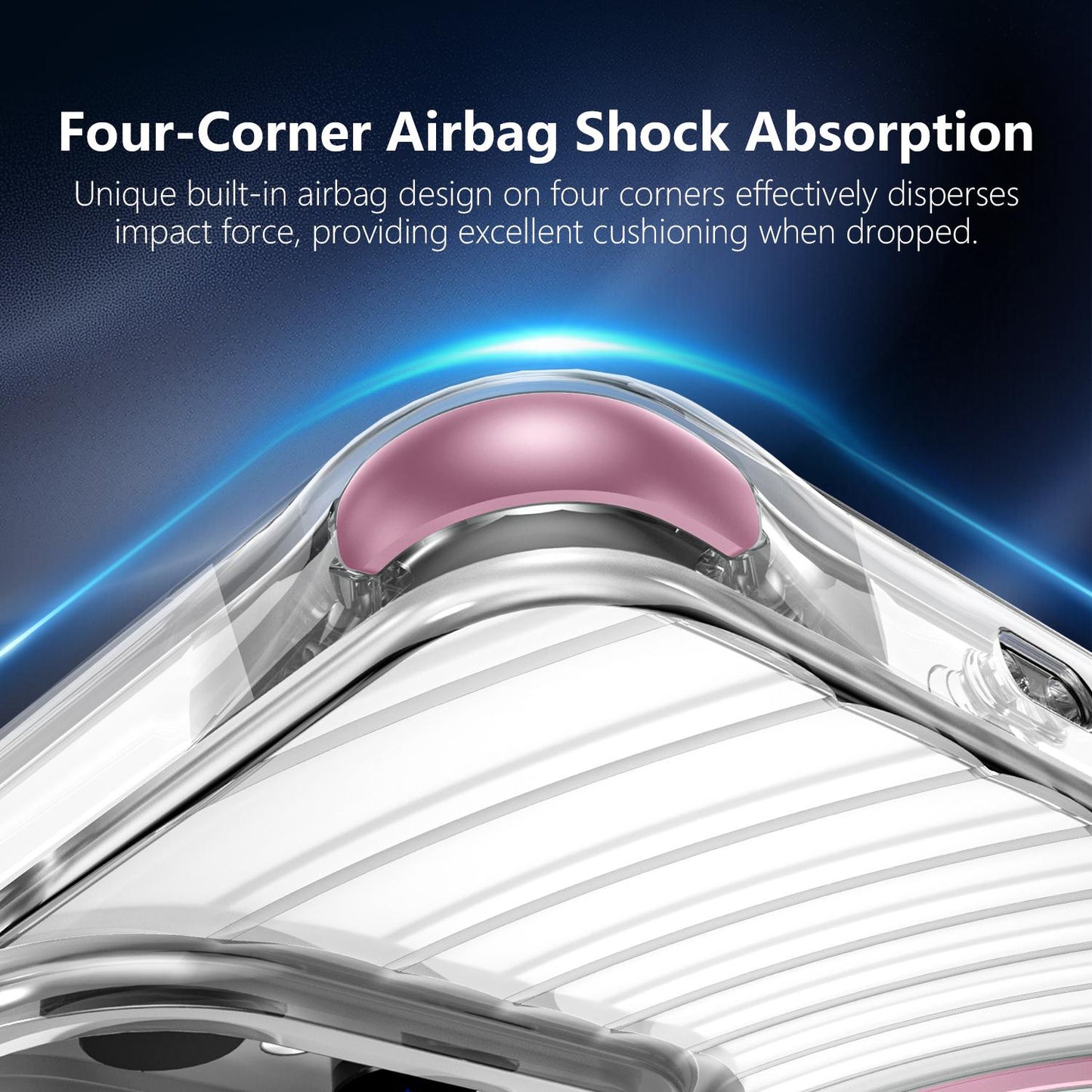 For Galaxy S26 Ultra 5G Wave Pattern Air Cushion Corners Shockproof Magnetic Phone Case(Pink)