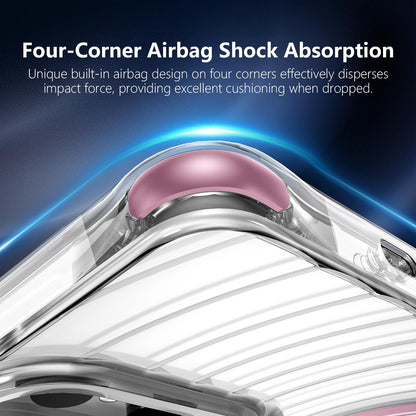 For Galaxy S26 Ultra 5G Wave Pattern Air Cushion Corners Shockproof Magnetic Phone Case(Pink)