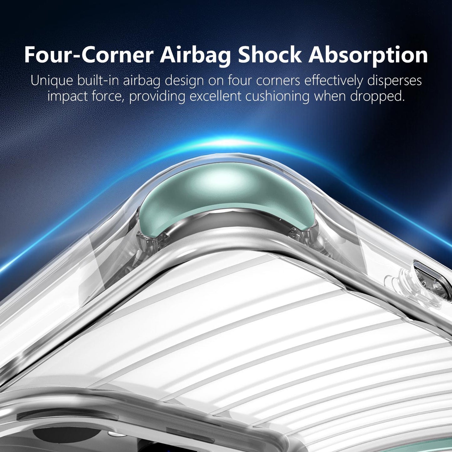 For Galaxy S26 Ultra 5G Wave Pattern Air Cushion Corners Shockproof Magnetic Phone Case(Mint Green)