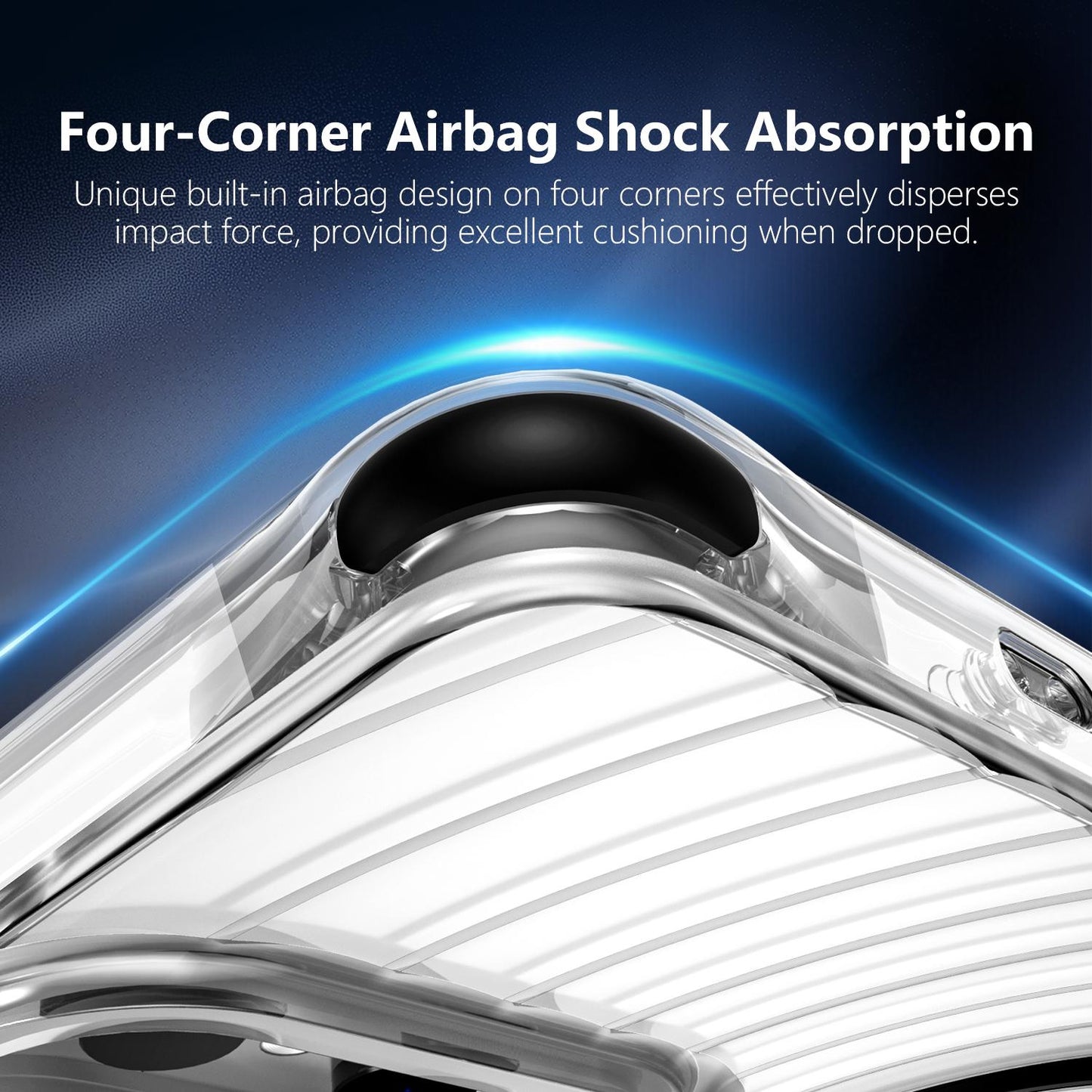 For Galaxy S26 Ultra 5G Wave Pattern Air Cushion Corners Shockproof Magnetic Phone Case(Black)
