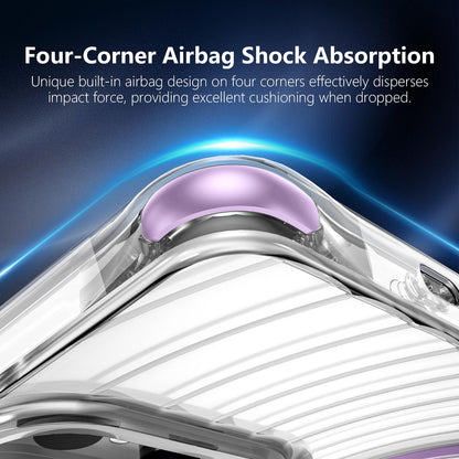 For Galaxy S26 Ultra 5G Wave Pattern Air Cushion Corners Shockproof Magnetic Phone Case(Purple)