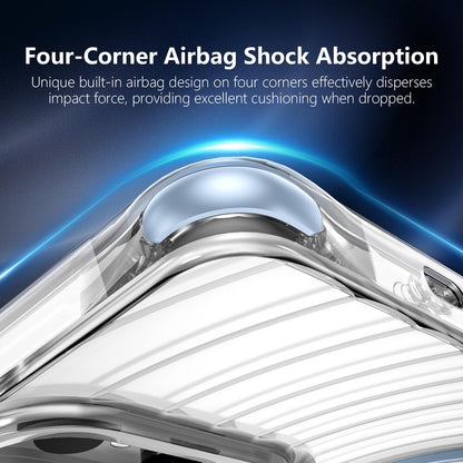 For Galaxy S26 Ultra 5G Wave Pattern Air Cushion Corners Shockproof Magnetic Phone Case(Blue)