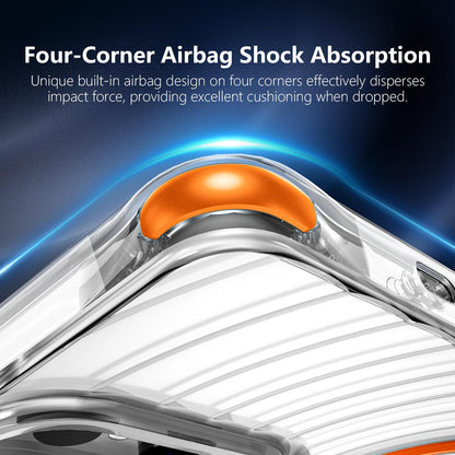 For Galaxy S26 Ultra 5G Wave Pattern Air Cushion Corners Shockproof Magnetic Phone Case(Orange)