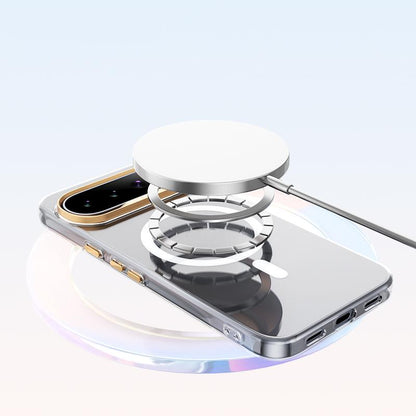 For Google Pixel 11 ABEEL Transparent Magnetic Hardened PC Phone Case(White)