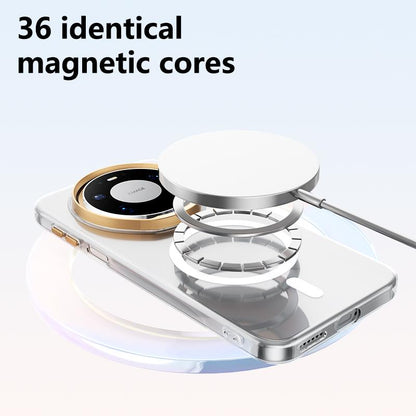For Huawei Mate 80 Pro Max ABEEL Transparent Magnetic Hardened PC Phone Case(White)