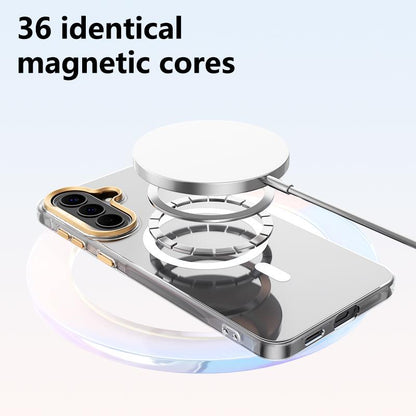 For Galaxy A57 5G ABEEL Transparent Magnetic Hardened PC Phone Case(White)