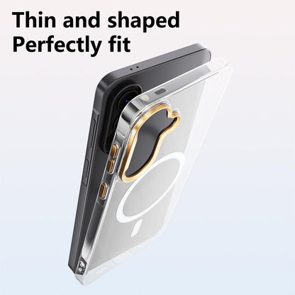 For Galaxy A57 5G ABEEL Transparent Magnetic Hardened PC Phone Case(White)