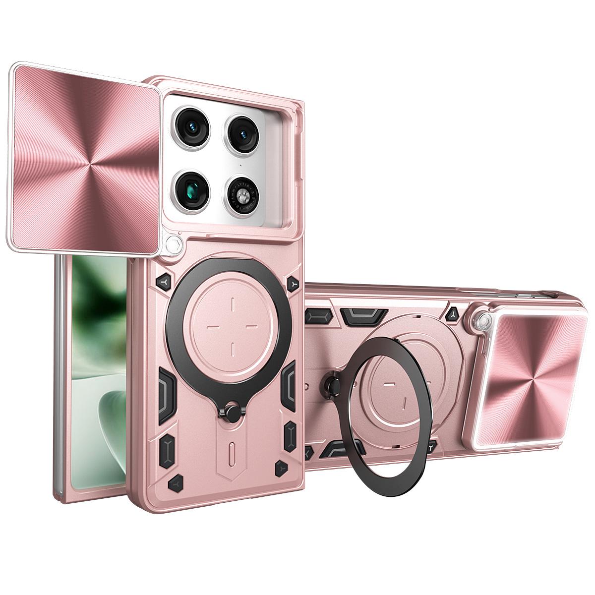 For Motorola Razr Fold 5G CD Texture Sliding Camshield Magnetic Holder Phone Case(Pink)