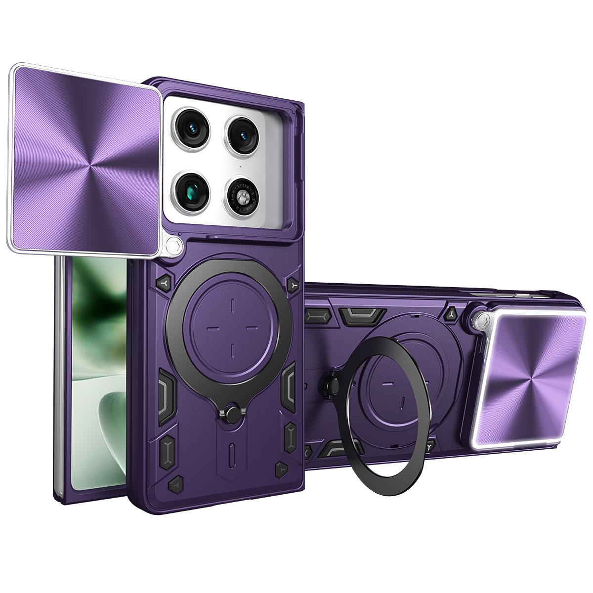 For Motorola Razr Fold 5G CD Texture Sliding Camshield Magnetic Holder Phone Case(Purple)