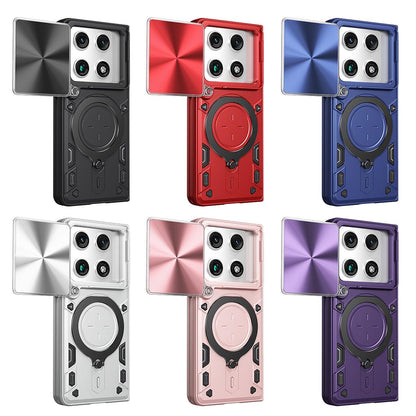 For Motorola Razr Fold 5G CD Texture Sliding Camshield Magnetic Holder Phone Case(Purple)