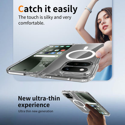 For Google Pixel 11 Pro Fold Scratch-proof Transparent Magnetic Phone Case