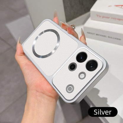 For vivo S60 5G Lambskin Series Magnetic Skin Feel Phone Case(Silver)