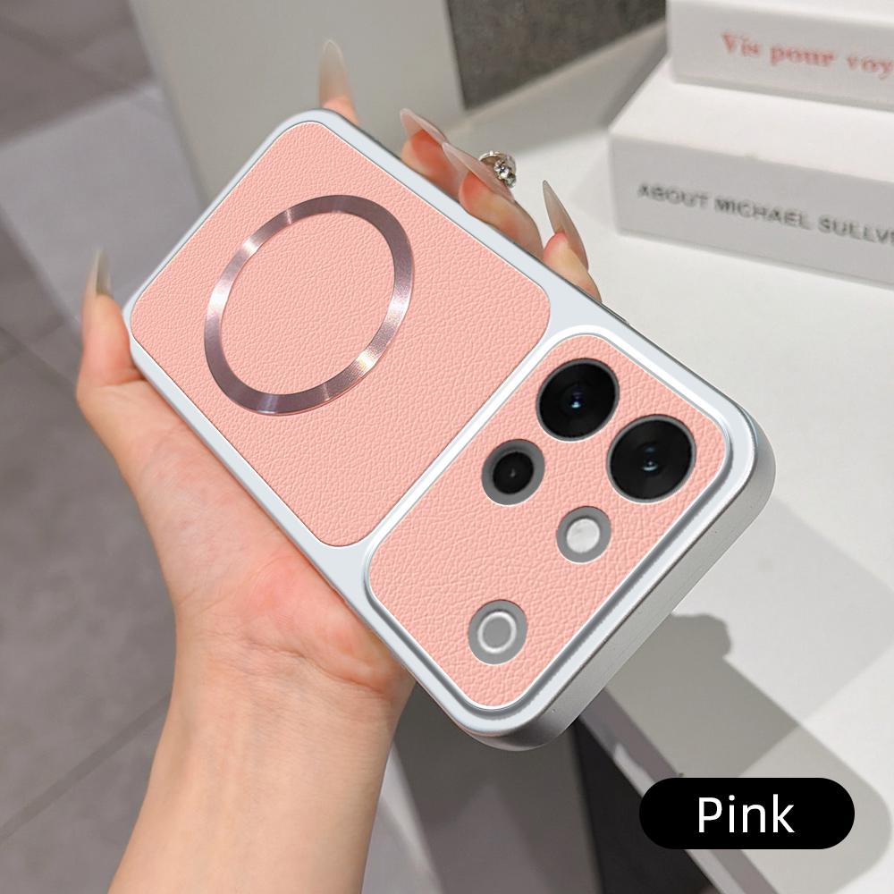 For vivo S60 5G Lambskin Series Magnetic Skin Feel Phone Case(Pink)