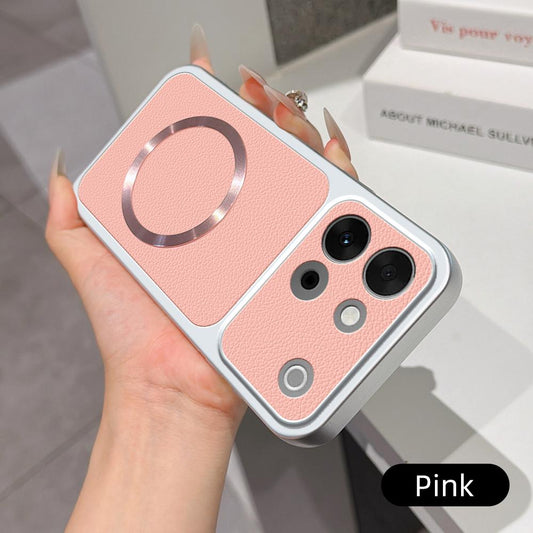 For vivo S60 Vitality 5G Lambskin Series Magnetic Skin Feel Phone Case(Pink)