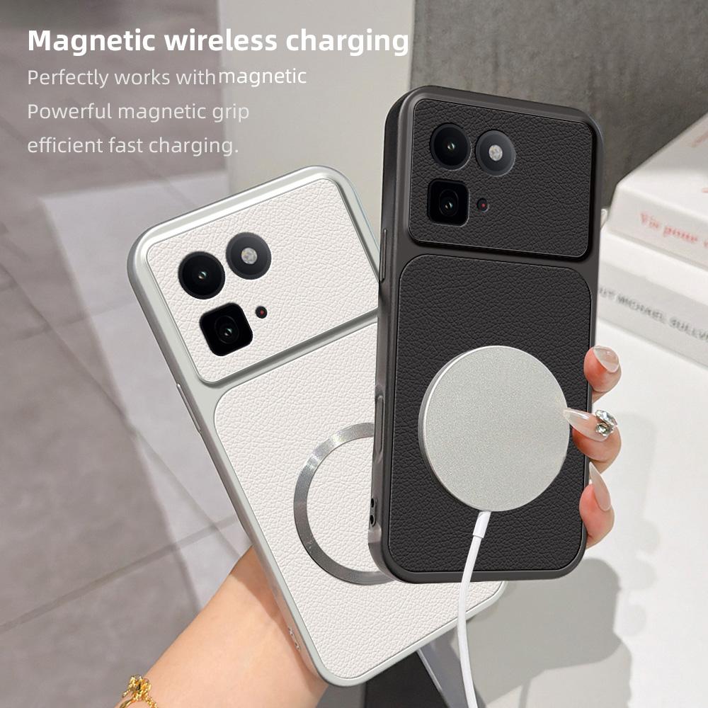 For vivo iQOO 15T 5G Lambskin Series Magnetic Skin Feel Phone Case(Orange)