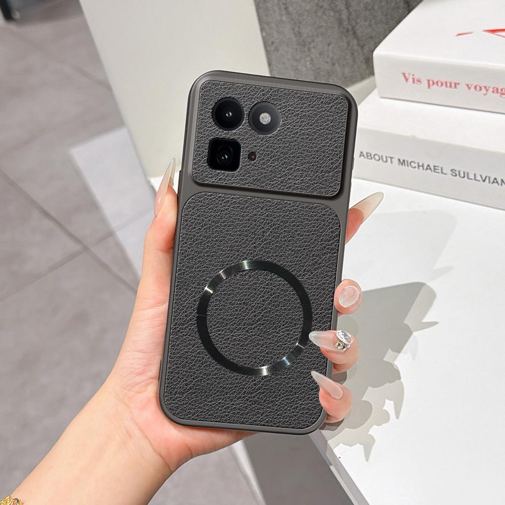 For vivo iQOO 15T 5G Lambskin Series Magnetic Skin Feel Phone Case(Black)