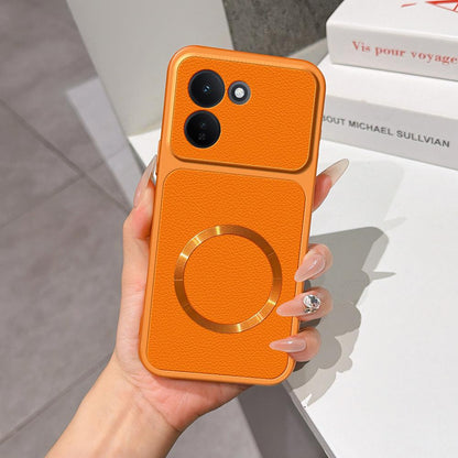 For vivo iQOO Z11 5G Lambskin Series Magnetic Skin Feel Phone Case(Orange)