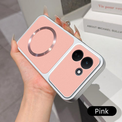 For vivo iQOO Z11 5G Lambskin Series Magnetic Skin Feel Phone Case(Pink)