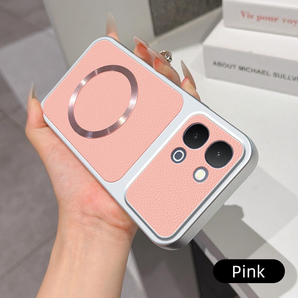 For vivo iQOO Z11x 5G Lambskin Series Magnetic Skin Feel Phone Case(Pink)
