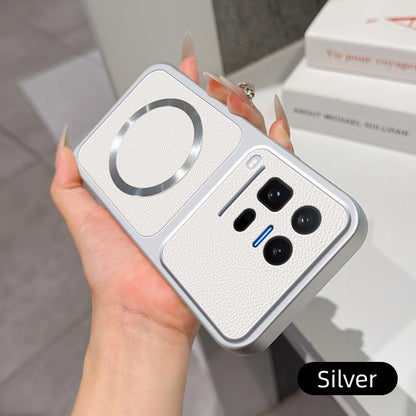 For vivo iQOO 15 Ultra 5G Lambskin Series Magnetic Skin Feel Phone Case(Silver)