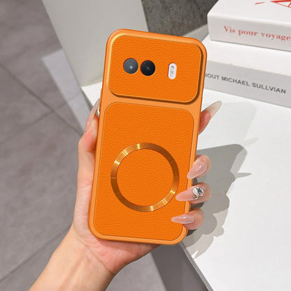 For vivo iQOO Z11 Turbo 5G Lambskin Series Magnetic Skin Feel Phone Case(Orange)