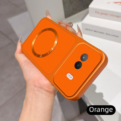 For vivo iQOO Z11 Turbo 5G Lambskin Series Magnetic Skin Feel Phone Case(Orange)