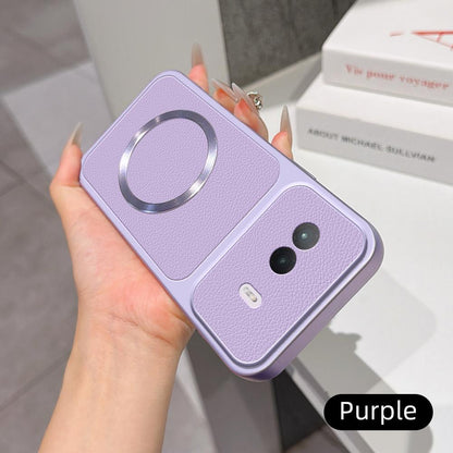 For vivo iQOO Z11 Turbo 5G Lambskin Series Magnetic Skin Feel Phone Case(Purple)
