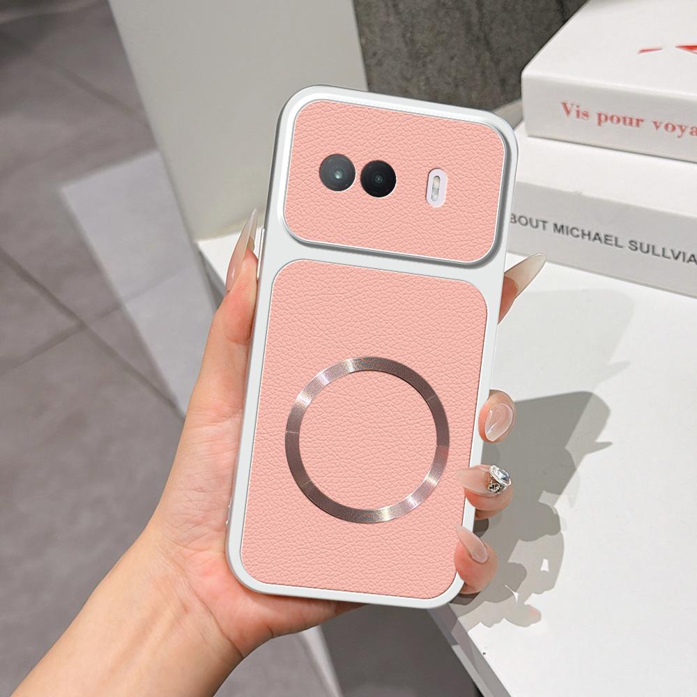 For vivo iQOO Z11 Turbo 5G Lambskin Series Magnetic Skin Feel Phone Case(Pink)
