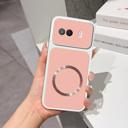 For vivo iQOO Z11 Turbo 5G Lambskin Series Magnetic Skin Feel Phone Case(Pink)