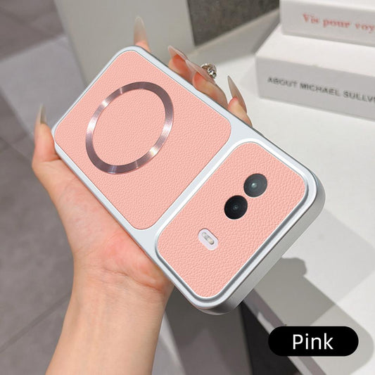 For vivo iQOO Z11 Turbo 5G Lambskin Series Magnetic Skin Feel Phone Case(Pink)