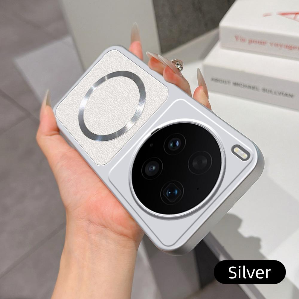 For vivo X300 Ultra Lambskin Series Magnetic Skin Feel Phone Case(Silver)