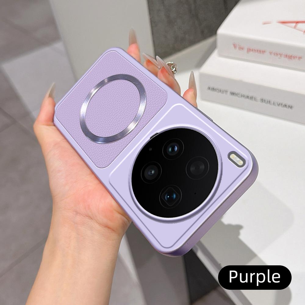For vivo X300 Ultra Lambskin Series Magnetic Skin Feel Phone Case(Purple)