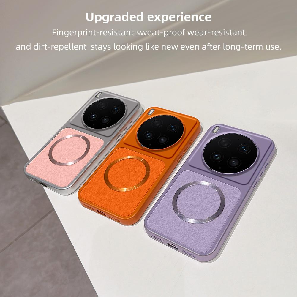 For vivo X300 Ultra Lambskin Series Magnetic Skin Feel Phone Case(Purple)