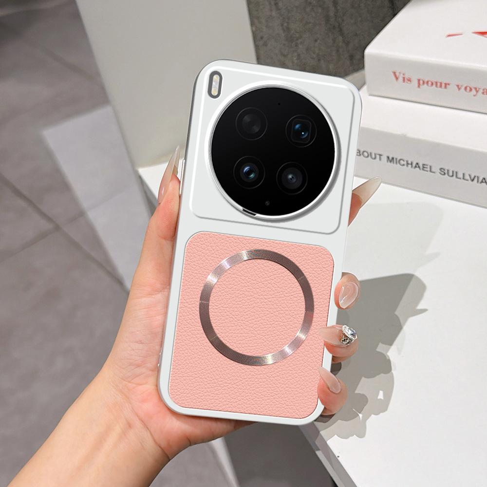 For vivo X300 Ultra Lambskin Series Magnetic Skin Feel Phone Case(Pink)