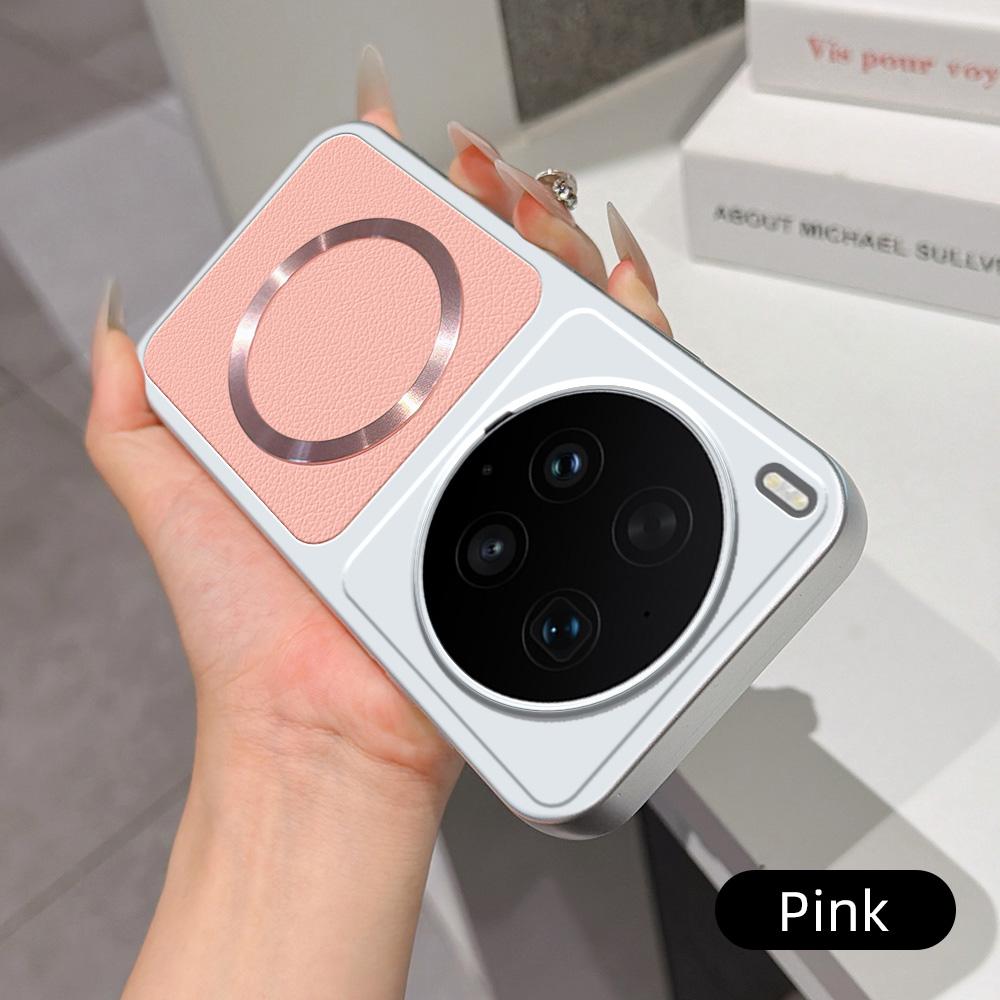For vivo X300 Ultra Lambskin Series Magnetic Skin Feel Phone Case(Pink)
