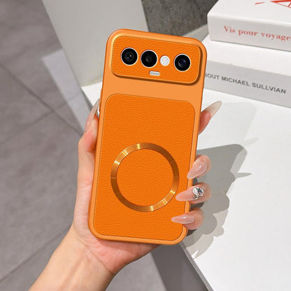 For vivo S50 Pro mini 5G Lambskin Series Magnetic Skin Feel Phone Case(Orange)