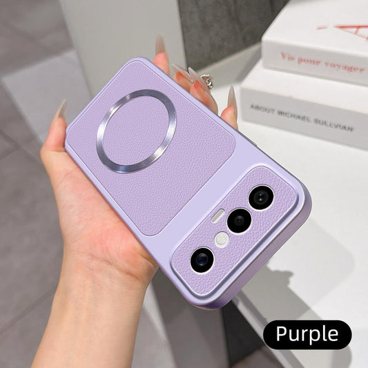 For vivo S50 Pro mini 5G Lambskin Series Magnetic Skin Feel Phone Case(Purple)