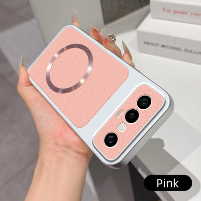 For vivo S50 Pro mini 5G Lambskin Series Magnetic Skin Feel Phone Case(Pink)