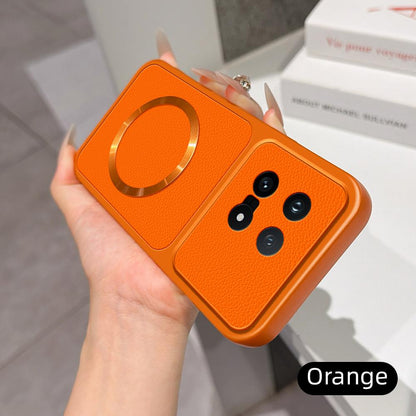 For vivo iQOO 15 Lambskin Series Magnetic Skin Feel Phone Case(Orange)