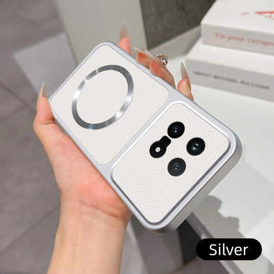 For vivo iQOO 15 Lambskin Series Magnetic Skin Feel Phone Case(Silver)