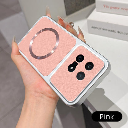 For vivo iQOO 15 Lambskin Series Magnetic Skin Feel Phone Case(Pink)