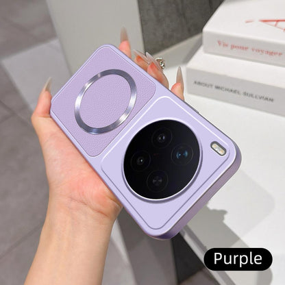 For vivo X300 Pro Lambskin Series Magnetic Skin Feel Phone Case(Purple)