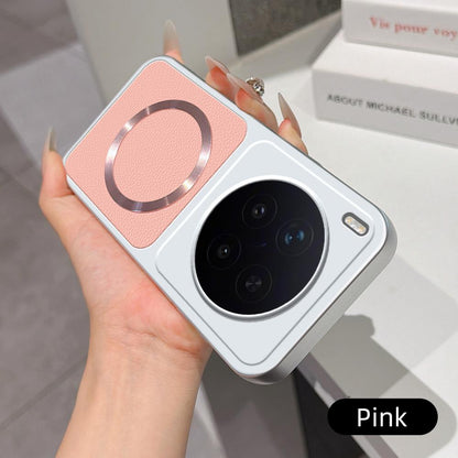For vivo X300 Pro Lambskin Series Magnetic Skin Feel Phone Case(Pink)