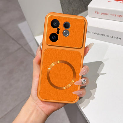 For vivo S30 Pro mini Lambskin Series Magnetic Skin Feel Phone Case(Orange)