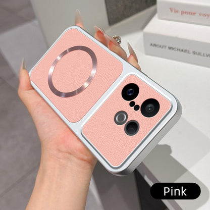 For vivo S30 Pro mini Lambskin Series Magnetic Skin Feel Phone Case(Pink)