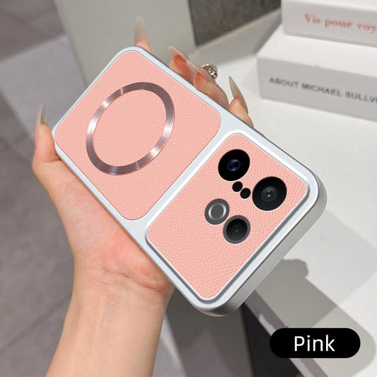 For vivo S30 Pro mini Lambskin Series Magnetic Skin Feel Phone Case(Pink)