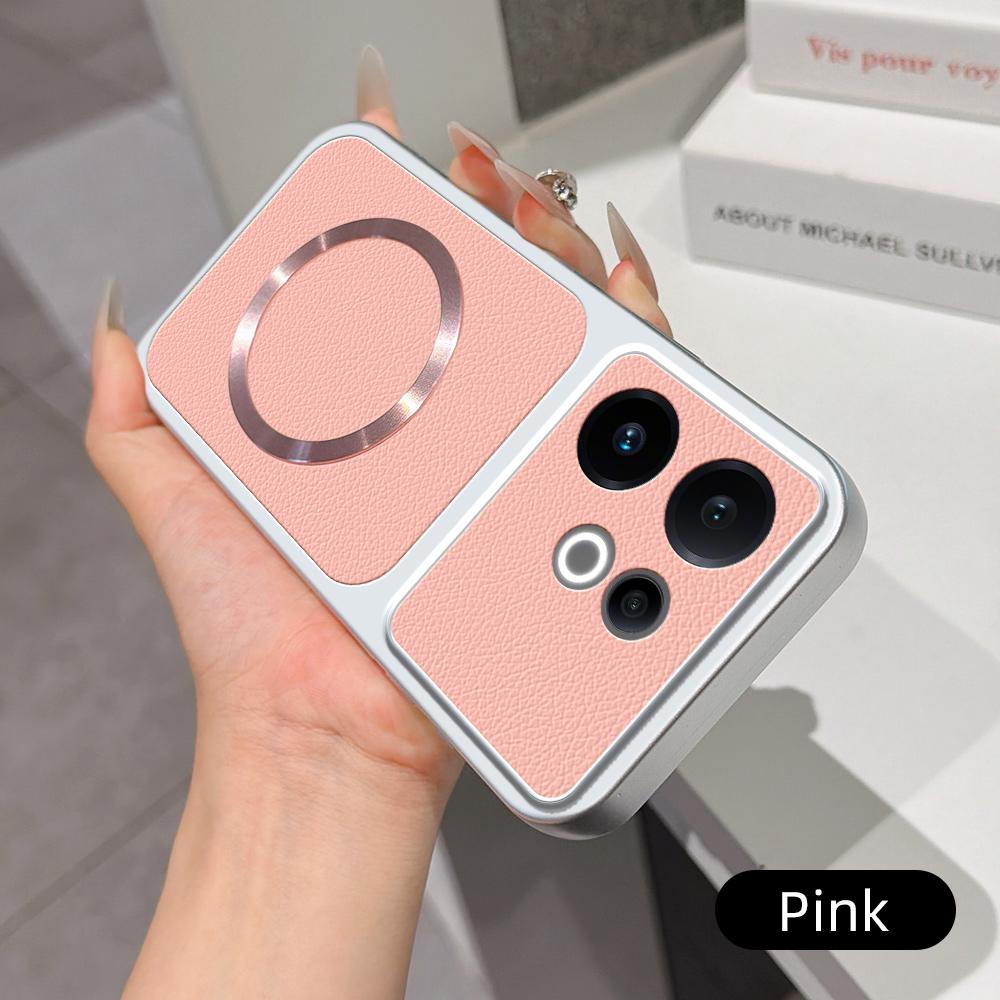 For vivo S30 Lambskin Series Magnetic Skin Feel Phone Case(Pink)