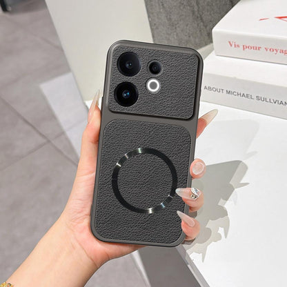 For vivo S30 Lambskin Series Magnetic Skin Feel Phone Case(Black)