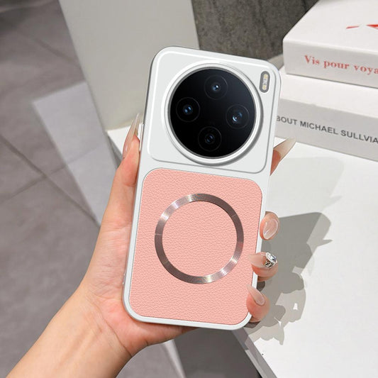 For vivo X200s Lambskin Series Magnetic Skin Feel Phone Case(Pink)